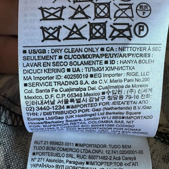 BANANA REPUBLIC BLACK & TAN PALM LEAF PRINT LINEN  VISCOSE SHIRT DRESS SZ 6 - Picture 12 of 12